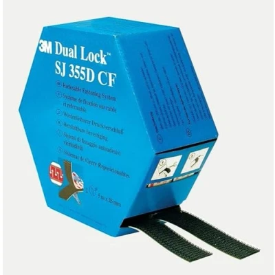 Bild av 3M Dual Lock SJ355DCF REF Burrebånd til fastlimning Svampehoved (L x B) 5000 mm 25 Sort 1 Paar