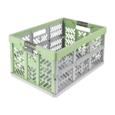 Bild av keeeper stabil professionell hopfällbar låda med mjuka handtag, 54 x 37 28 cm, Ben Eco Line, grön (Eco Grass Green)