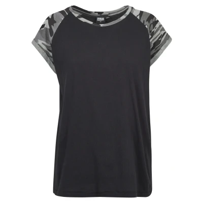 Bild av Urban Classics Contrast Raglan Tshirt med print, Storlek: XXL, Black/darkcamo
