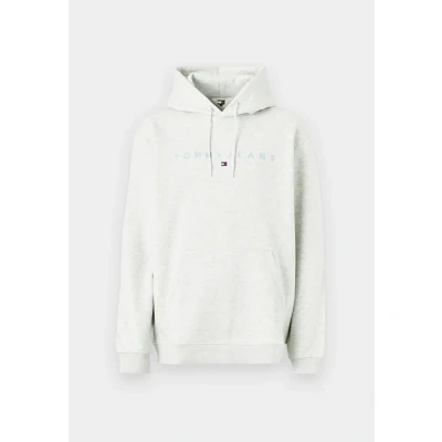 Bild av Tommy Jeans Linear LOGO Hoodie Sweatshirt, Storlek: 50, Grey