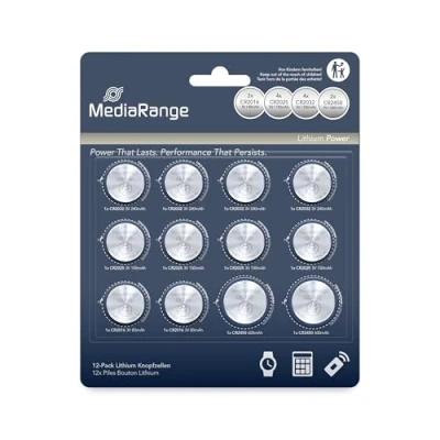 Bild av MediaRange Litium knappcellsset, sorterad, CR2016CR2025CR2032CR2450, 12 pack