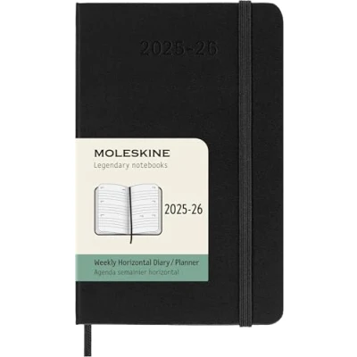 Bild av Moleskine 18 Monate Wochenkalender 2025/2026, P/A6, 1 Wo = 2 Seiten, Horizontal, Fester Einband, Schwarz
