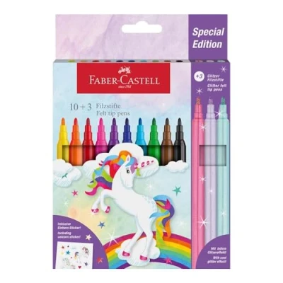 Bild av Faber Castell 554213, 13 styck, Blandade färger, Multifärg, Rund, Vattenbaserat bläck