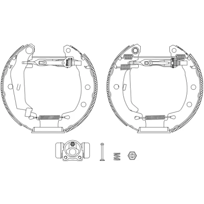 Bild av TEXTAR Shoe Kit Pro 84049500 de freins, freins à tambours avec cylindre roue, élément d&#039;ajustage RENAULT: MEGANE 1, 1 Coach