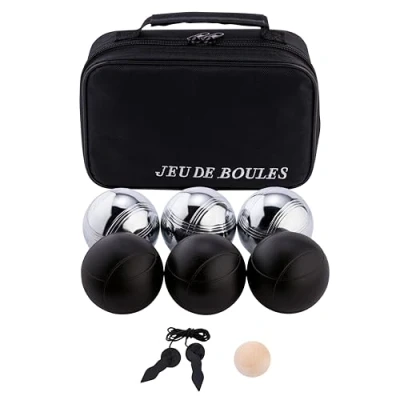 Bild av Engelhart 010207 boules set, 6 delar, svart/silver spel trädgårdsspel, utomhusspel
