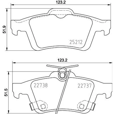 Bild av HELLA 8DB 355 037 661 Jeu de plaquettes frein avec indicateur d&#039;usure FORD: Focus 3, 3 Turnier, Mk3 Van / Break