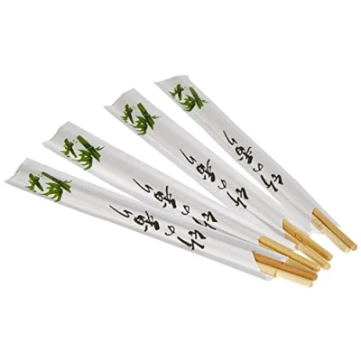 Bild av Jade Temple engångs ätpinnar av bambu, 21 cm, packade i par med asiatiskt motiv, smaklösa, 100 per värdeförpackning, brun, 47 x 23 32 cm