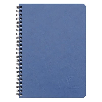 Bild av Clairefontaine 785324C spiralbok (DIN A5, 14,8 x 21 cm, åldersväska rutig, 50 ark) 1 st blå