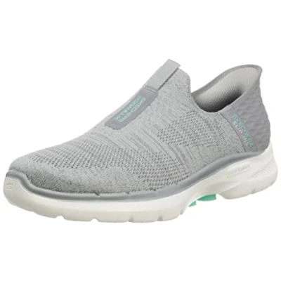 Bild av Skechers dam Sneaker Go Walk 6, Grå textil trim, 39.5 EU