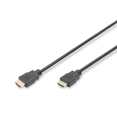 Bild av DIGITUS HDMI standardanslutningskabel, typ A SSt/St, 2.0m, w/Ethernet, Full HD, guld, sv
