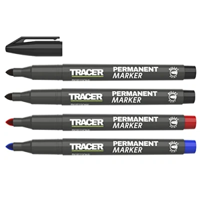 Bild av Tracer Fine Point Permanent Marker 4 pack svart blå och röd (APMK1), en färg