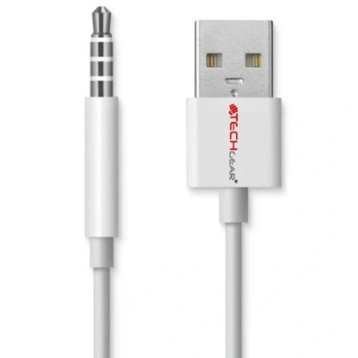 Bild av TECHGEAR USB datasynkronisering och laddningskabel kompatibel med Apple iPod Shuffle Clip 3:e generationen 4 gen