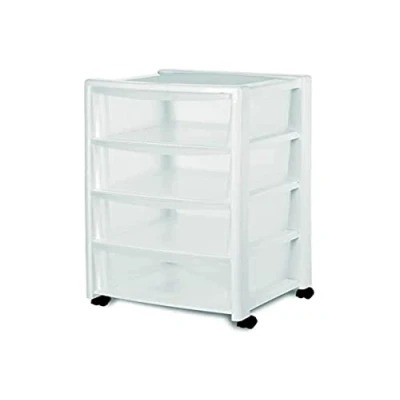 Bild av Stefanplast &quot;Libera&quot; 4 lådor högt lagringsutrymme, vit, 40 x 80 cm