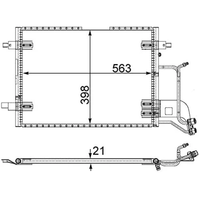 Bild av MAHLE ORIGINAL AC 352 000S Condenseur De Clim sans déshydrateur 573 AUDI: A4 B6 Avant, A6 C5 B5 Berline, VOLKSWAGEN: Passat Berline