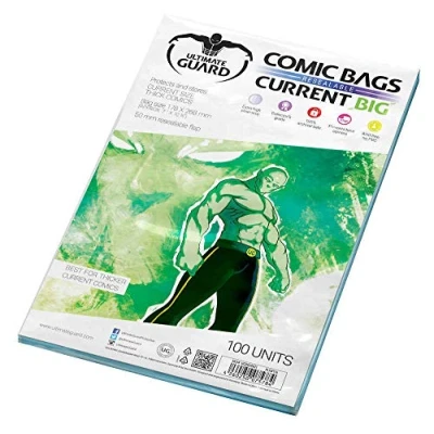 Bild av Sacs pour bandes dessinées Ultimate Guard BIG refermables, taille actuelle, 100 pk