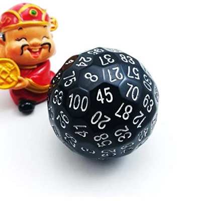 Bild av Bescon Polyhedral tärning 100 sidor tärning, D100 sidig kub, speltärning, kub med svart färg