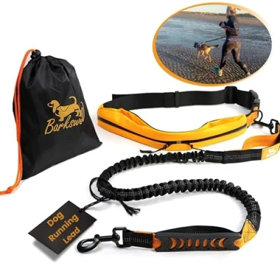 Bild av Barkswell Handfree hundkoppel springande med midjebälte starkt bungee hundpromenadbälte bekvämt för hundlöpning promenader