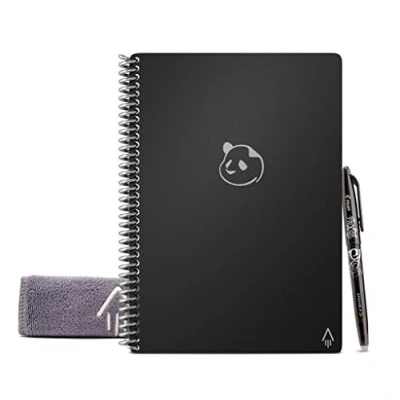 Bild av Rocketbook Panda återanvändbar veckoplanerare digital A4 anteckningsbok, svart smart anteckningsblock, daglig akademisk dagbok, att göra lista, Bullet Journal, med Frixion raderbar penna,