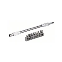 Bild av Bosch 11 delars Flexibel metallförlängning SDB metallförlängning, 200 mm, skruvmejsel spetssats, PH1, PH2, PH3, PZ2, Hex4, Hex5, T20, T25, SL 0.6x4.5; 0.8x5.5