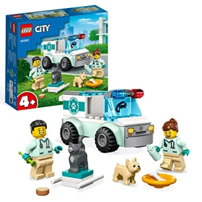 Bild av LEGO 60382 City Great Vehicles Djurräddningsbil Byggsats med Leksaksdjur, Leksak för Barn, Innehåller 2 Minifigurer och Leksaksbil, från 4 år
