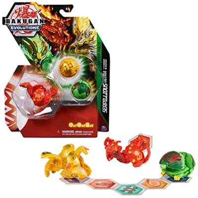 Bild av BAKUGAN &#039;Evolutions&#039; startpaket med 3 bollar (Ultra Pyrus Serpillious, Basic Ventus Hydorous, Aurelus Pegatrix)