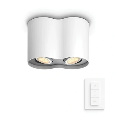 Bild av Philips Hue White ambiance Pillar Spotlight LED glödlampa x 2 GU10 totalt: 10 W (motsvarande 100 W) varmt till kallt vitt ljus 2200 6500 K vit