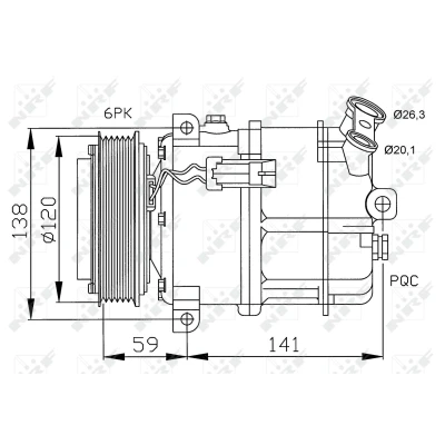 Bild av NRF 32191 compresseur De Climatisation PXV16 12 PAG 46 avec huile OPEL: Vectra C CC, Caravan, Berline
