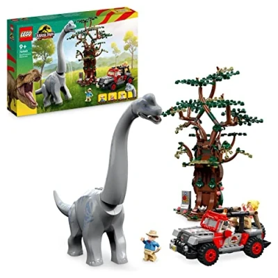 Bild av LEGO Jurassic Park Brachiosaurusupptäckt Byggsats med Stor Dino Minifigur, Byggset Dinosaurier och Leksaksbil, Presentidé för Pojkar Flickor, från 9 år 76960