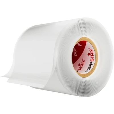 Bild av Poppstar 1x 3m vulktejp silikon, självförseglande silikonband (applicerbar under vatten) reparationsband/isoleringsband/tätningsband 50mm brett, vit