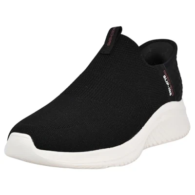 Bild av Skechers Herr Ultra Flex 3.0 Smooth Step Sneaker, Svart stickad röd trim, 42 EU