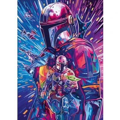Bild av Ravensburger Star Wars: The Mandalorian 500 bitar pussel med stort format för vuxna 12001339 lätt att se och hålla stora delar passar perfekt ihop