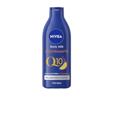 Bild av NIVEA Q10 Body Milk Uppstramande (1 x 400 ml), fuktighetskräm för torr hud, kroppsuppstramande kräm med Collagen Boost Complex och 99,5% ren