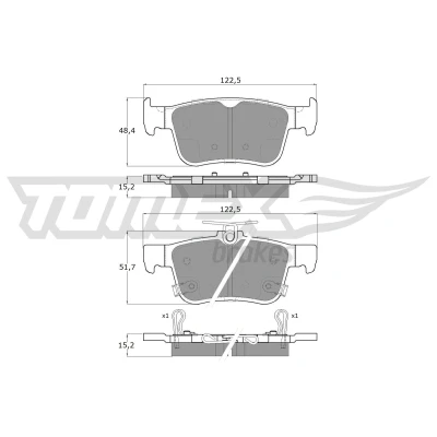 Bild av TOMEX brakes TX 18 871 Jeu de plaquettes frein Essieu arrière avec indicateur d&#039;usure HONDA: CIVIC 10, 10 Stufenheck