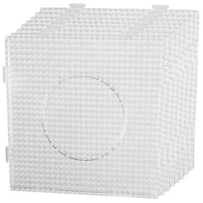 Bild av Smowo 8 järnpärlplattor plug in plattor fyrkantiga och transparenta hopvikbara med stiftplattor 14,5 x cm