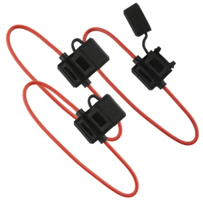 Bild av SeKi 3 stycken Säkringshållare 1,5 mm²/AWG16 för standard platta pluggsäkringar, vattenskyddad, 30 cm lång, upp till 32 V, bil, lastbil, båt