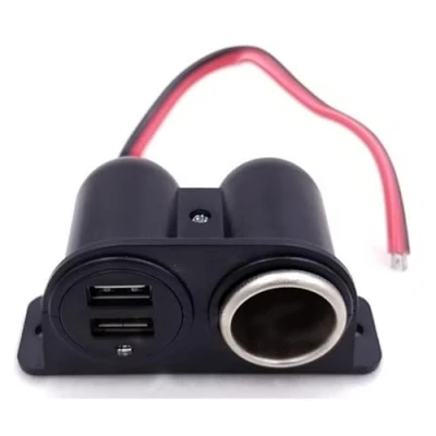 Bild av Ziyan Aufbau Steckdose 12V /24V+Auto Dual USB Ladegerät Zigarettenanzünder KFZ Adapter Y