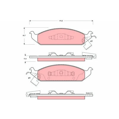 Bild av TRW GDB4016 Jeu de plaquettes frein contact signal d&#039;usure inclus CHRYSLER: Stratus Cabriolet, Berline