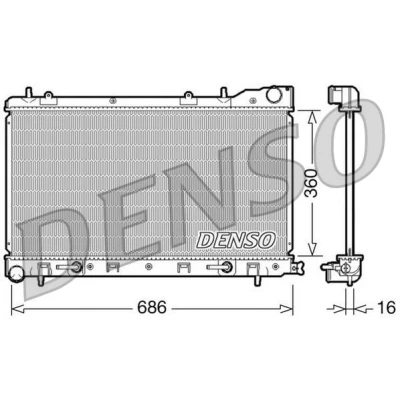 Bild av DENSO DRM36001 Kylare, motorkylning Aluminium 360mm 686mm 16mm SUBARU: Forester II (SG) 2.0 X AWD, S Turbo 2.5 AWD 2002 2008