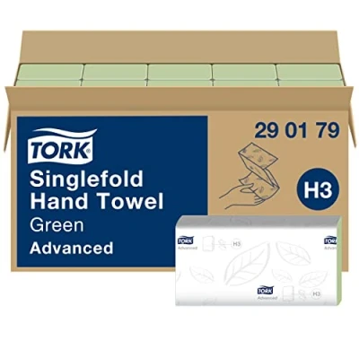 Bild av Tork Singlefold handduk grön H3, Advanced kvalitet, utmatning av en i taget, 15 x 250 ark, 290179