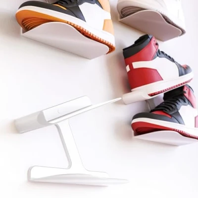 Bild av Mobilefox 2 stycken sneakers väggfäste skohylla vägghållare flytande display vit
