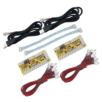 Bild av SJJX 2 spelare noll fördröjning generisk spelkontroll USB kodare kort till joystick för MAME &amp; Raspberry Pi 1/2/3 RetroPie gör det själv projekt stöd SANWA delar