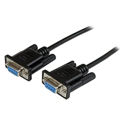 Bild av StarTech. com 1 m DB9 RS232 seriell nollmodemkabel Bu/Bu 9 stift nollmodem anslutningskabel svart