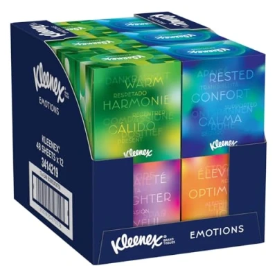 Bild av Kleenex 12 x 48 våtservetter 3 lagers samlingskub ansiktsservettaskar daglig användning