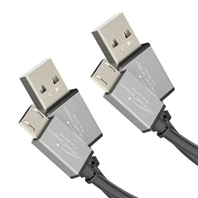 Bild av KabelDirekt mikro USB 2.0 kabel 2 x 1m (höghastighetsdatakabel och laddningskabel, lämplig för smarttelefoner surfplattor med en port, svar/rymdgrå) PRO serien