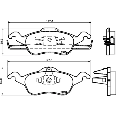 Bild av HELLA 8DB 355 008 621 Jeu de plaquettes frein non préparé pour indicateur d&#039;usure FORD: Focus Mk1 3/5 portes, Break, Berline