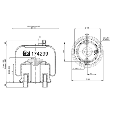 Bild av Bälgar, luftfjädring FEBI BILSTEIN 174299