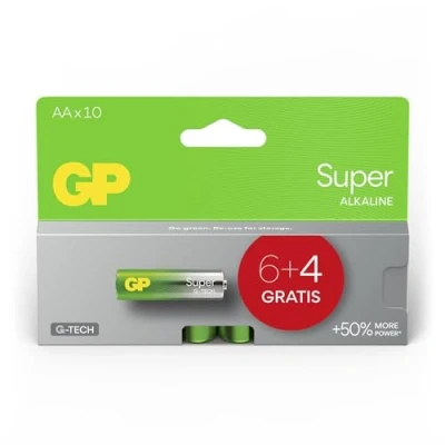 Bild av GP 6+4 Super Alkaline 1,5V AA Mignon LR06 GPSUP15A980C10 varumärke