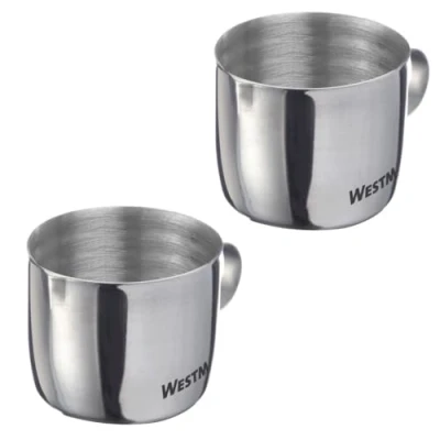 Bild av Westmark Mjölkkannor Brasilia 30 ml perfekt för grädde, mjölk, honung och andra kaffe teingredienser, baristatillbehör rostfritt stål, 2 st