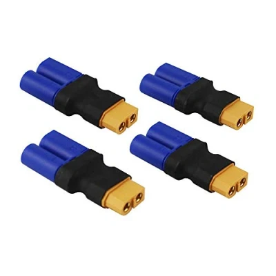 Bild av FLY RC 4 st hona XT60 till hane EC5 adapter, anslutningsadapter inga kablar LiPo batterianslutningar