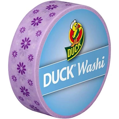 Bild av Duck Washi band extra tunt tejp för att fälla och dekorera lila blomma, 15 mm x 10 m